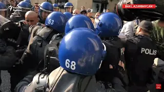 Əli Kərimlini saxlanma görüntüləri, mərkəzi küçələrdə polis  nəzarəti