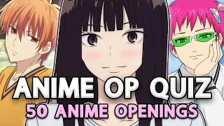 ANIME OPENING QUIZ  (VERY EASY ➜ VERY HARD) - 50 Anime Openings