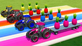 LOAD AND TRANSPORT PINEAPPLES WITH CLAAS TRACTORS - Farming Simulator 22