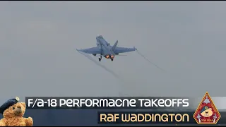 TWO F/A18 HORNET PERFORMANCE TAKEOFFS RAF WADDINGTON • FINNISH AIR FORCE EX. COBRA WARRIOR 23