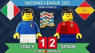 Italy vs Spain 1-2 • UEFA Nations League 2021 • Italia Spagna All Goals & Highlights Lego Football