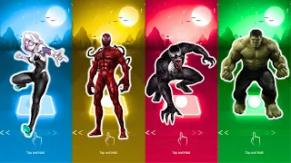 Tiles Hop SuperHero, Spider-Gwen vs Carnage vs Venom vs Hulk