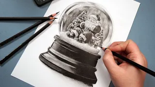 How To Draw A Snow Globe With Graphite Pencils