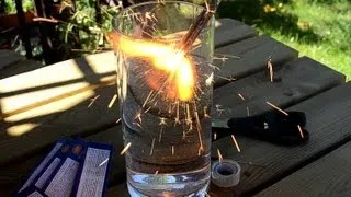 Sparklers underwater fire science experiment - Popular science handcraft experiment