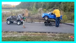 Kruz Towing and Fixing The Broke Down Powered Ride On Ford Truck Compilation!