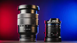 LAOWA 14MM F4.0 C&D DREAMER vs Sony-Zeiss 16-35mm F4 on the SONY A7S III! Comparison, footage test..