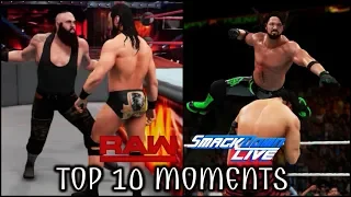 Top 10 Raw + Smackdown Best Moments - WWE 2K18 - May 14 & 15 , 2018