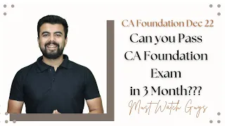 3 month is sufficient to complete your CA Foundation Studies?