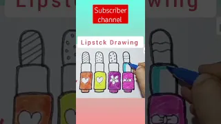 Drawing Lipstick,how to draw a lipstick for children's, Coloring and Painting #artforkids #lipstick
