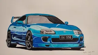 Drawing Toyota Supra Mk4