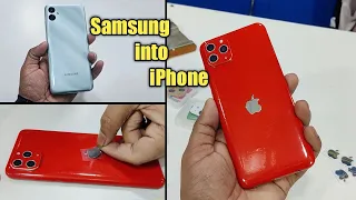 Samsung F14 5g into iPhone 14 pro Max with Apple Logo & Lamination