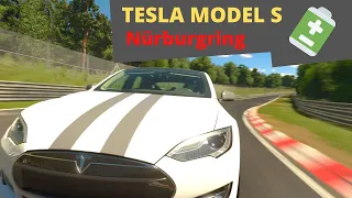 TESLA Model S - Nurburgring ( record on GT Sport ) - Porsche Taycan Rival