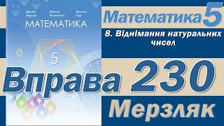 Мерзляк Вправа 230. Математика 5 клас