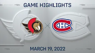 NHL Highlights | Senators vs. Canadiens - Mar. 19, 2022