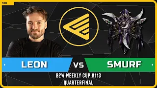 WC3 - [HU] Leon vs Smurf [NE] - Quarterfinal - B2W Weekly Cup #113