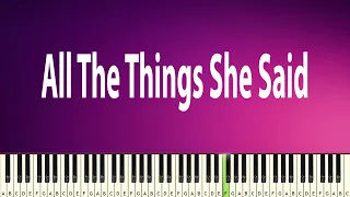 All The Things She Said - PIANO TUTORIAL