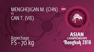 Repechage FS - 70 kg: M. MENGHEJIGAN (CHN) df. T. CAN (VIE) by TF, 10-0