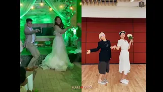 A Married Couple & TWICE JIHYO CHAEYOUNG "What is Love?" (Wedding Dance ver.) Synchronous Comparison