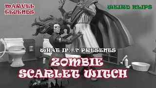 Marvel Legends Zombie Scarlet Witch Action Figure Unboxing Disney+ What If? KHONSHU Build-A-Figure