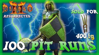 LIGHTING UP the PIT!!   100 Pit Runs - Diablo 2 Resurrected Ladder Season 3