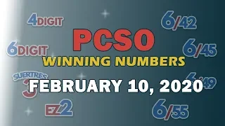 P35M Jackpot Grand Lotto 6/55, EZ2, Suertres, 4Digit, and Megalotto 6/45 | February 10, 2020