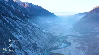 White winter at Akyaz Valley in Xinjiang