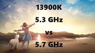 Black Desert Online 13900K 5.3 GHz vs 5.7 GHz