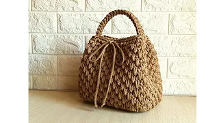 Crochet a new and beautiful cordon bag, suitable for beginners