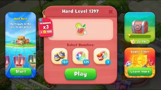 Gardenscapes Level 1397 Walkthrough "No Boosters Used"