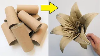 Super Easy Toilet Paper Roll Origami / Paper Lilly Flowers DIY / Origami Flower Tutorial
