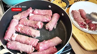 Rollitos De Carne Rellenos De Queso y Jamón Muy Rica Receta 🤗❤