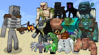 Mutant Skeleton vs Mutant Creatures in Minecraft - Epic Mob Battle!
