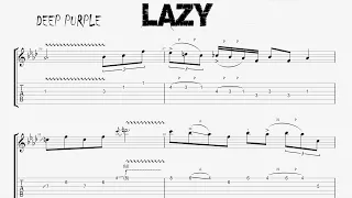 Deep Purple - LAZY - 1st & 2nd Guitar Solo Tutorial (Tab + Sheet Music)