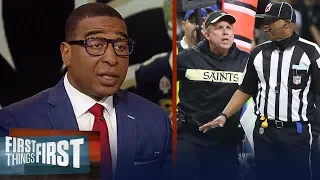 Cris Carter reacts to the controversial non-call in Saints' loss to Rams | NFL | FIRST THINGS FIRST