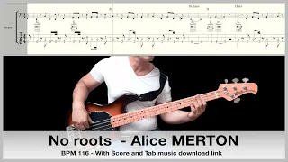 No Roots - Alice MERTON  - Bass cover - Tabs and Score music download link