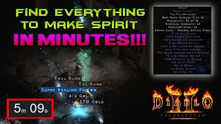 Diablo 2 Resurrected - How to Get everything to make spirit Sword in 5 Minutes