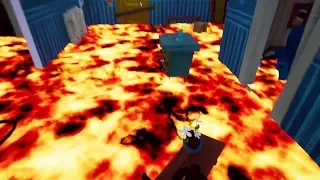 NEIGHBOR ACCEPT THE FLOOR IS LAVA CHALLENGE | Hello Neighbor Mod