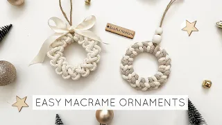 TWO EASY MACRAME ORNAMENTS | MINI WREATH | MINI MACRAME WREATH | MACRAME CHRISTMAS