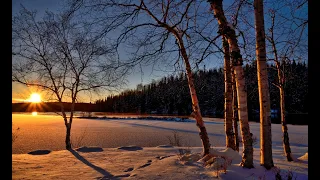 Beautiful landscapes of a winter fairy tale with calm music.