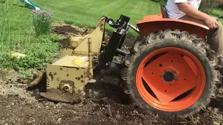 Tilling the garden with the Kubota L175 and the Landpride Tiller