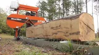 Milling a HUGE Sweet Gum log! Beautiful!