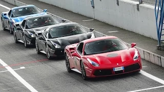 Ferrari 488 GTB & 488 Spider Sound On Track - Accelerations, Fly Bys & Downshifts