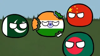 Dispute with India's borders Countryballs