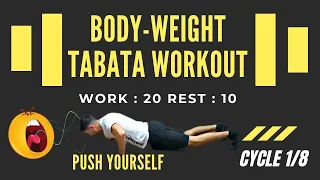 TABATA Cycle 1/8 With Vocal Cues (Work: 20 Secs | Rest: 10 Secs) Body-Weight TABATA Workout 🔥