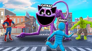 Npc Catnap vs Superhero vs Oggy In Overgrowth