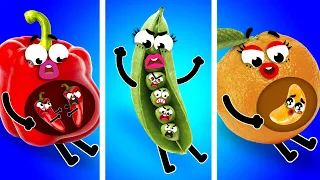 BABY VEGGIES ON BOARD | Clumsy Doodles Turned Parents | Get Ready for a Giggle Marathon by DOODLAND