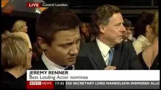 Jeremy Renner interview clips at BAFTA 2010