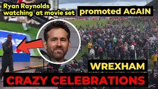 Ryan Reynolds and Wrexham wild celebrating promotion to League One