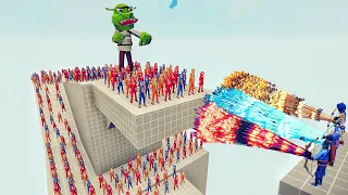 100x SONIC ARMY + GIANT SHREK vs 3x EVERY GOD - Totally Accurate Battle Simulator TABS