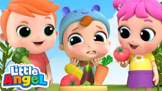 Yes Yes Vegetables At The Farm | Vegetables Song | Little Angel Kids Songs